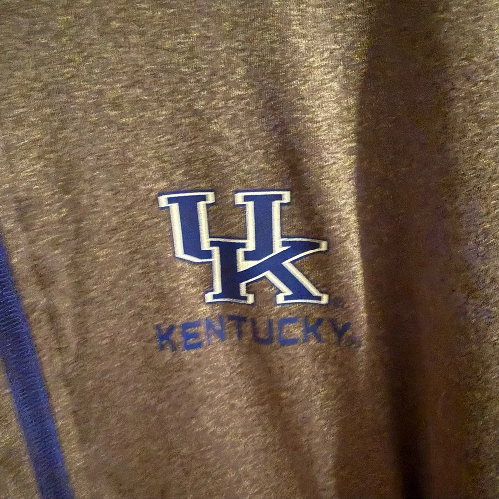 UK Gray and Blue Men's Quarter-Zip Sweatshirt - Picture 3 of 3